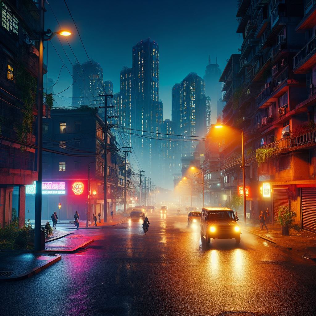 Hình nền Free Fire 3D cực ngầu cảnh đường phố về đêm
